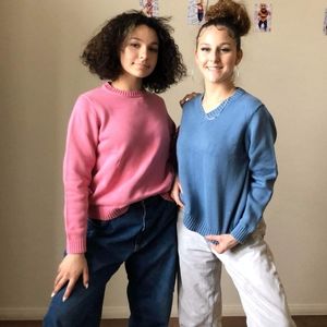 Bundle of L. L. Bean Cotton sweaters.